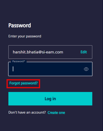 Forgot Password page